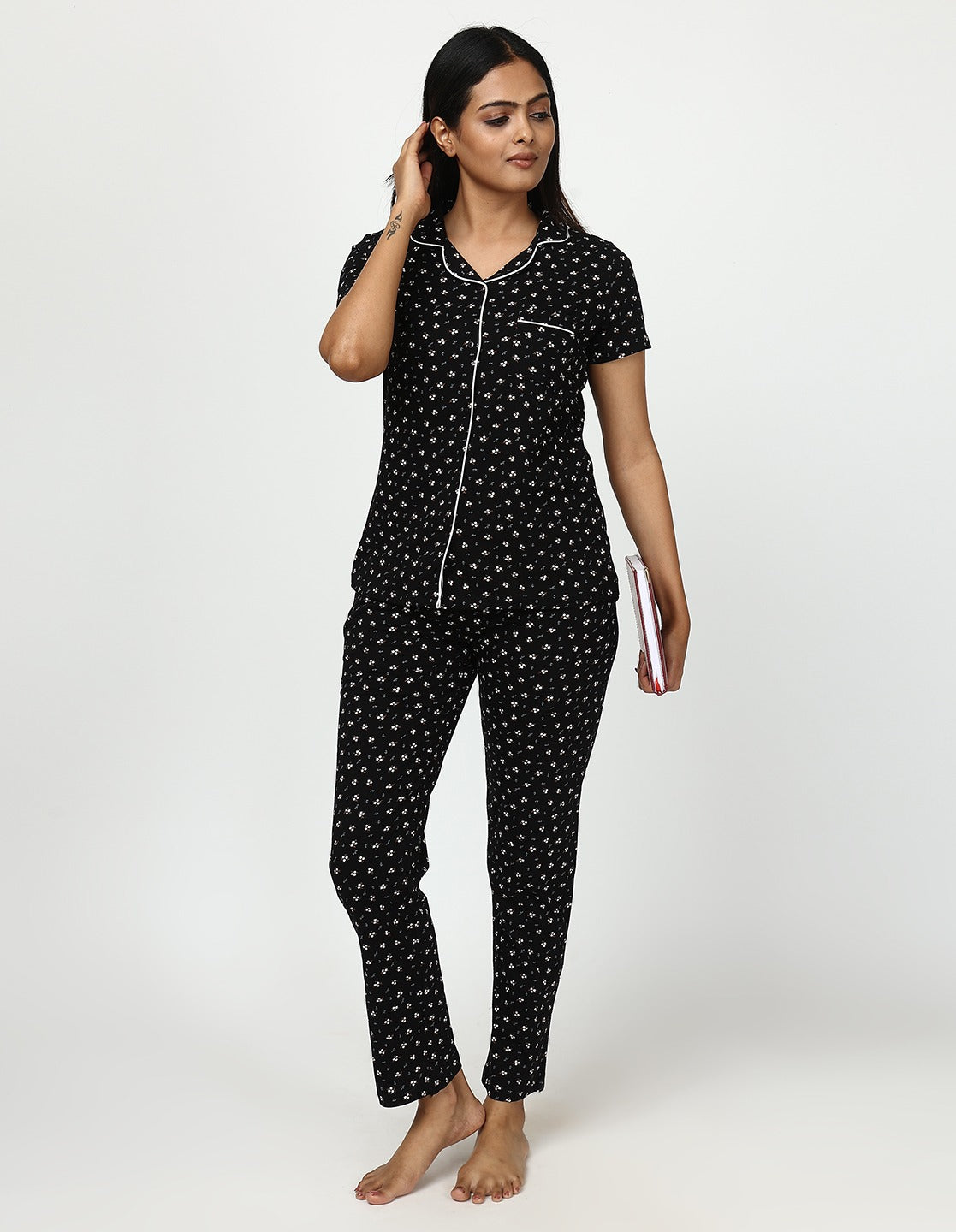 Pyjama set womens 2025 cotton