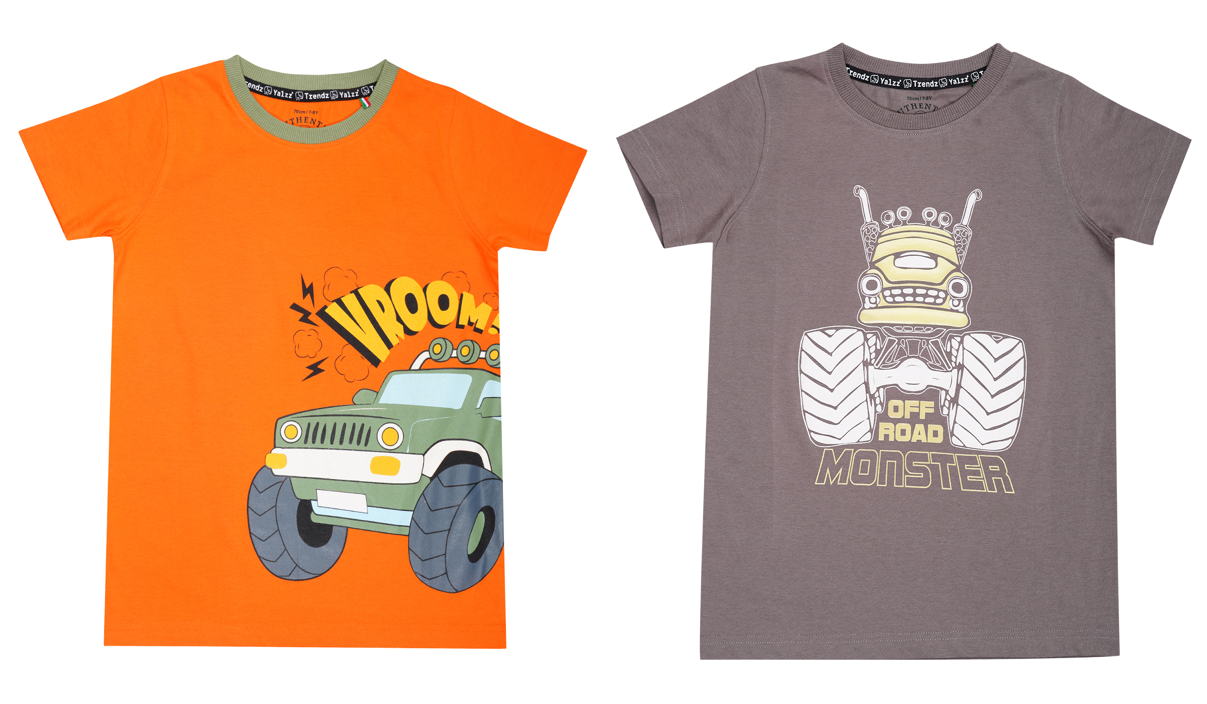 Yalzz Boys 2 Printed Pure Cotton T Shirt Multicolor Pack of 2