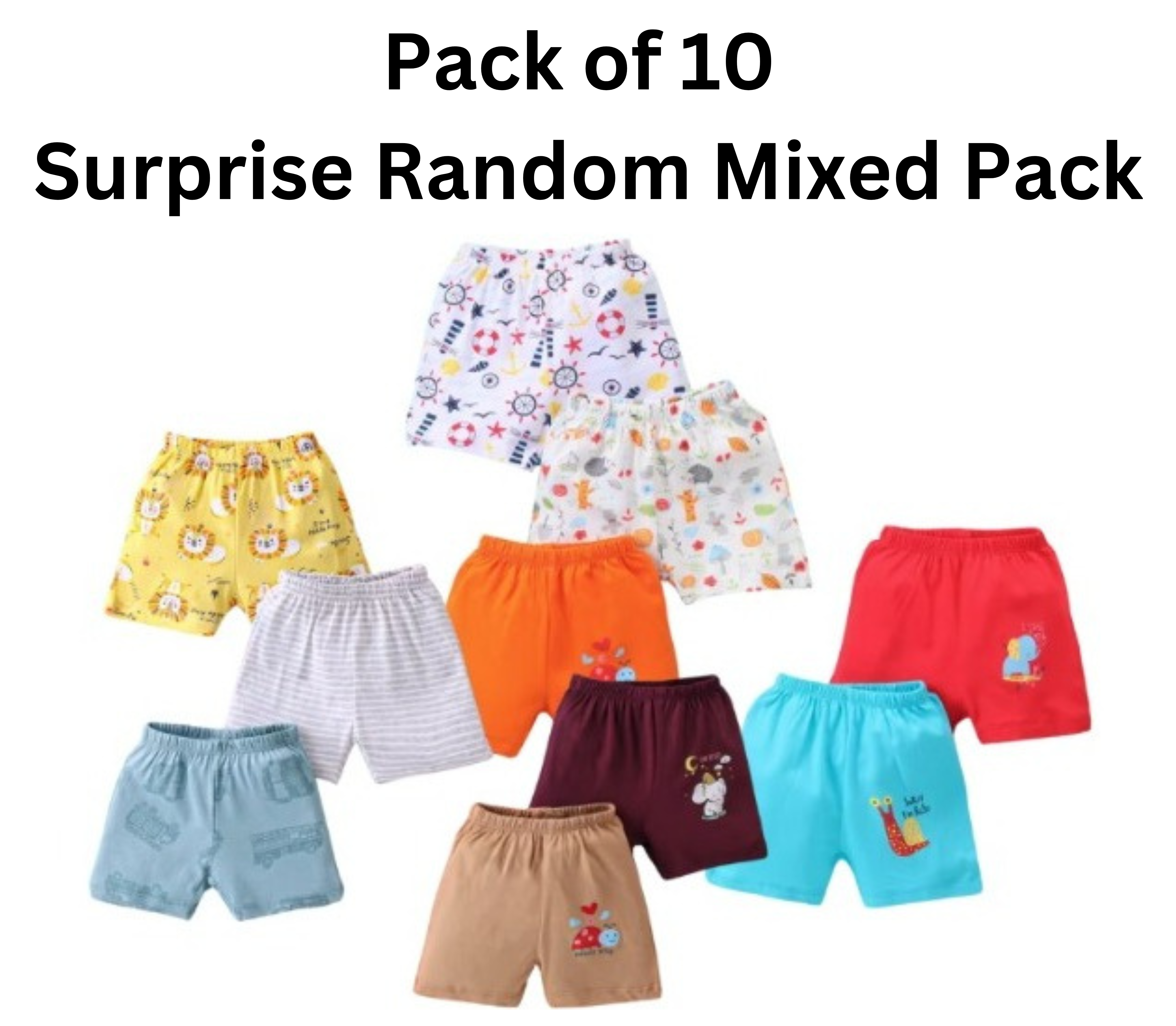 Pack of 10 Baby Shorts Random Surprise Mixed