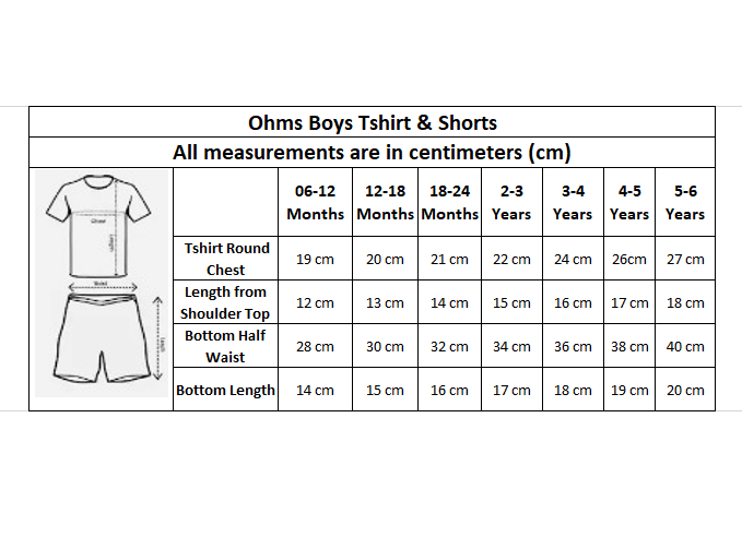 Ohms Boys Half sleeve cotton Tshirt & Shorts