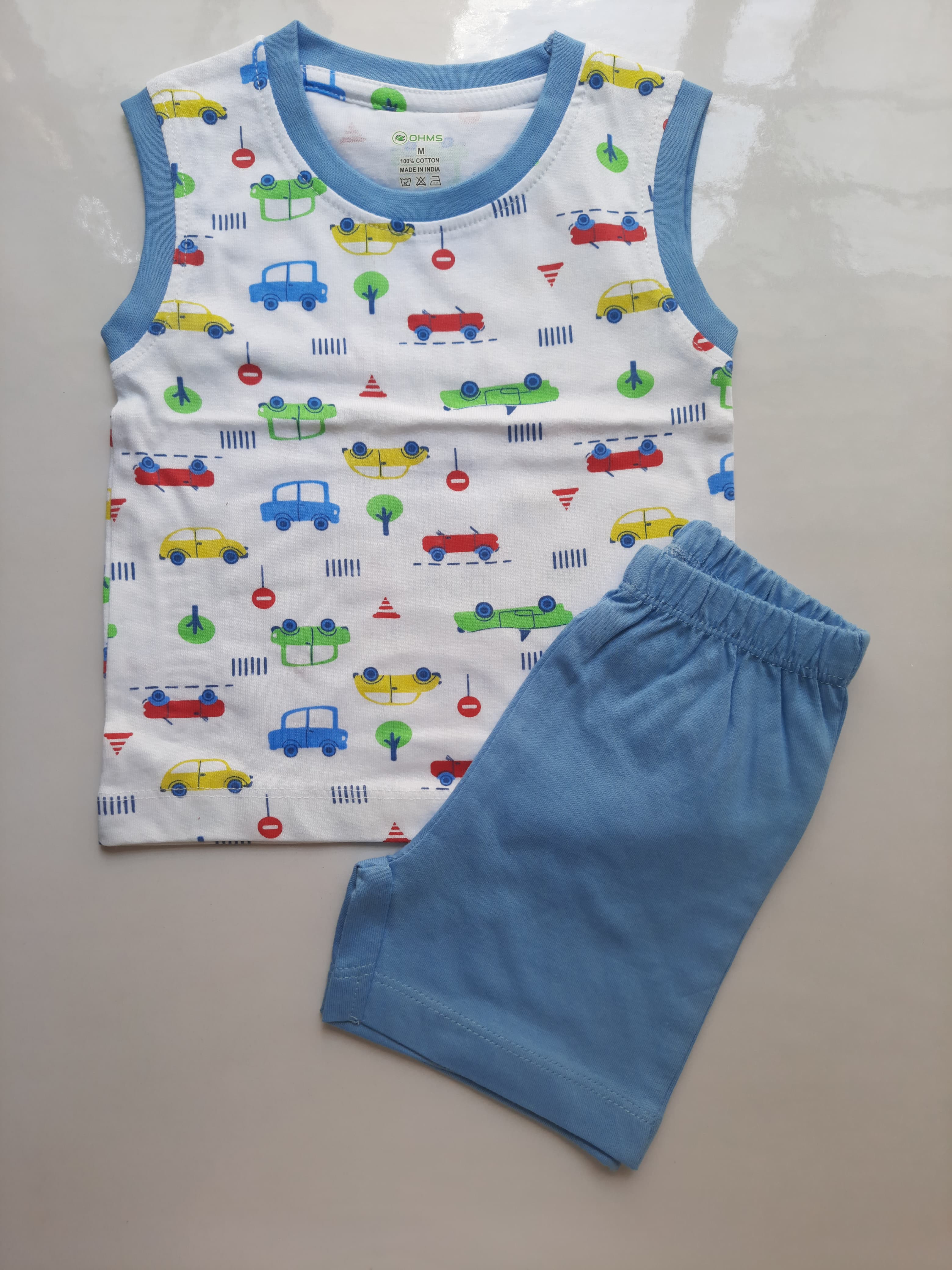 Ohms Boys sleeveless  cotton Tshirt & Shorts