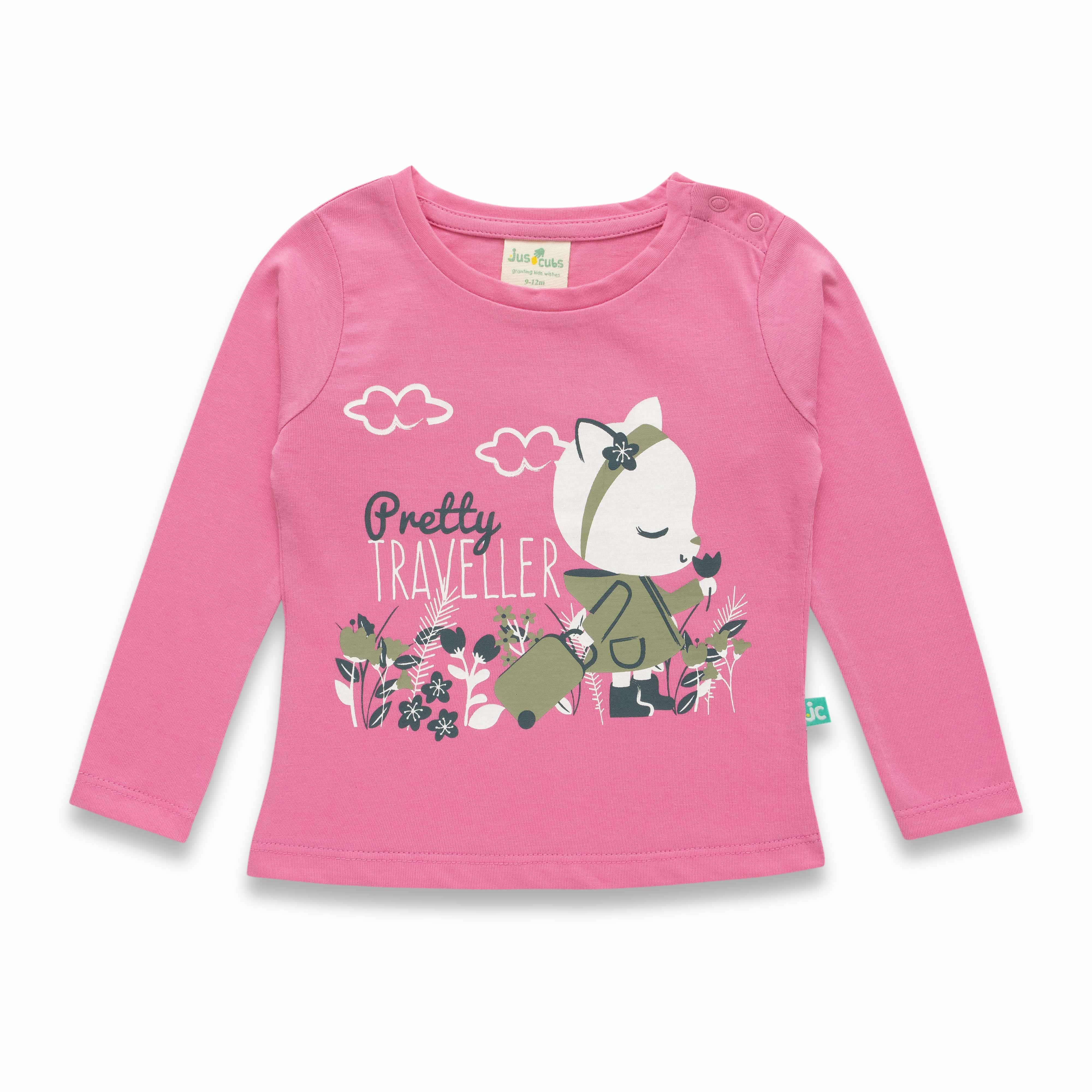 Juscubs Baby Girls Graphic Printed Full Sleeve T Shirt