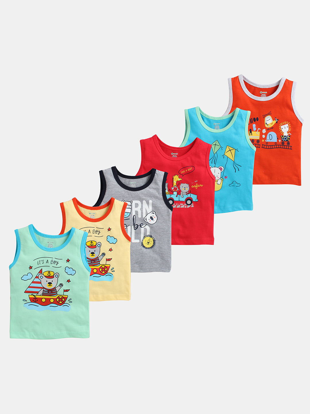 Boys Casual tops  sleeveless Vests Pack of 6