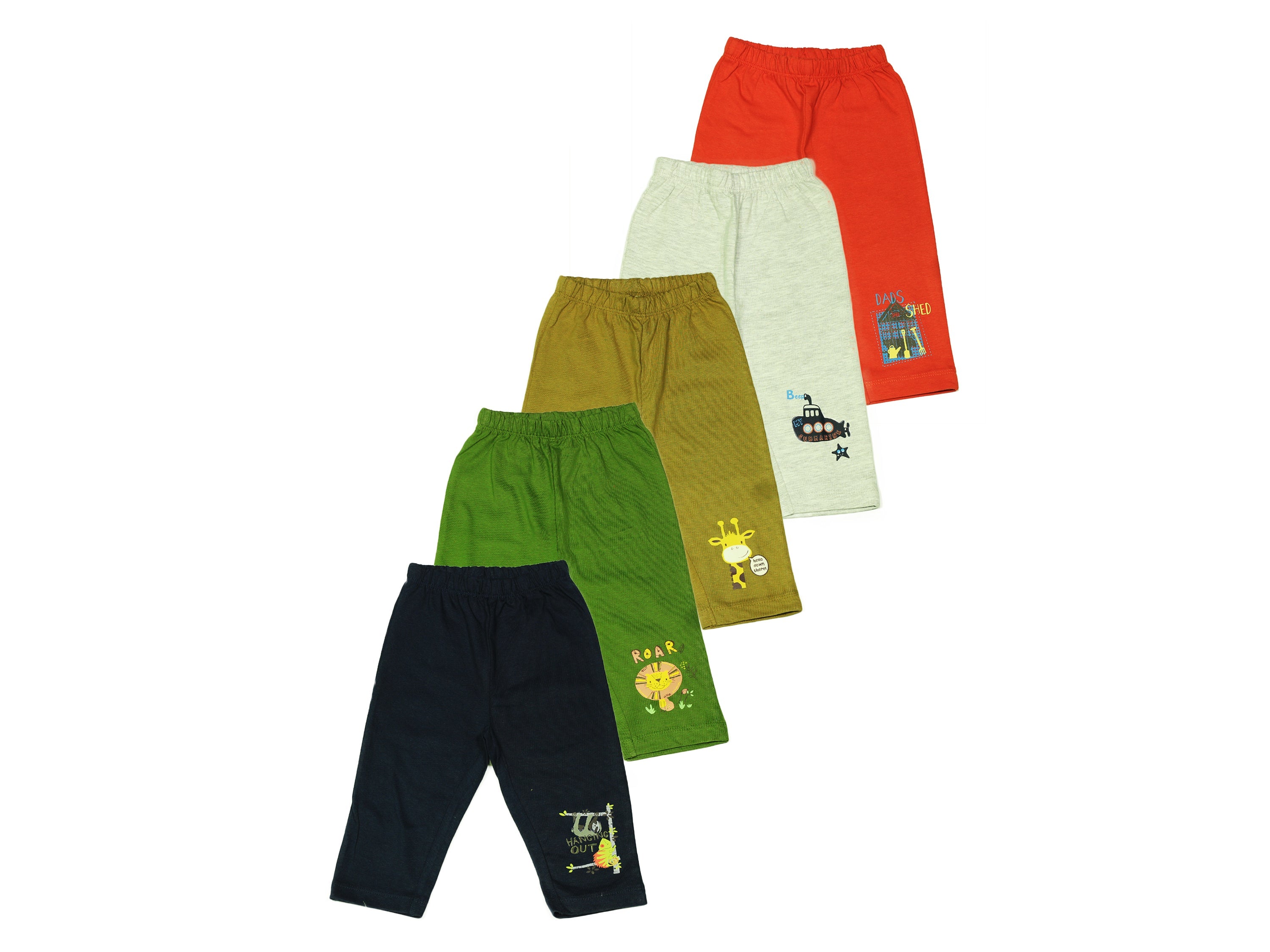 Boys Multicolor Cotton Shorts Pack of 5