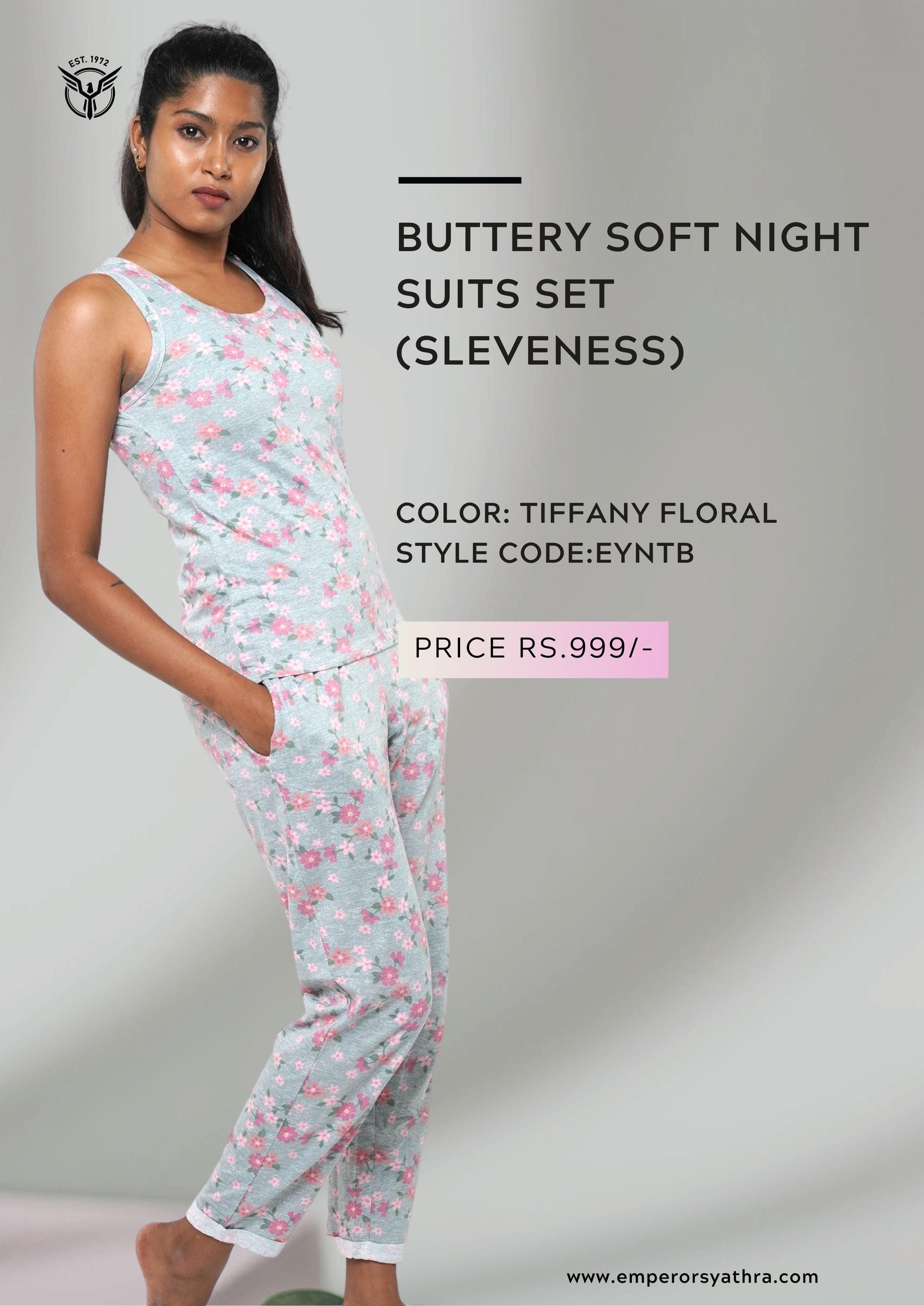 Women Buttery Soft Night Suits Set (Sleeveless)