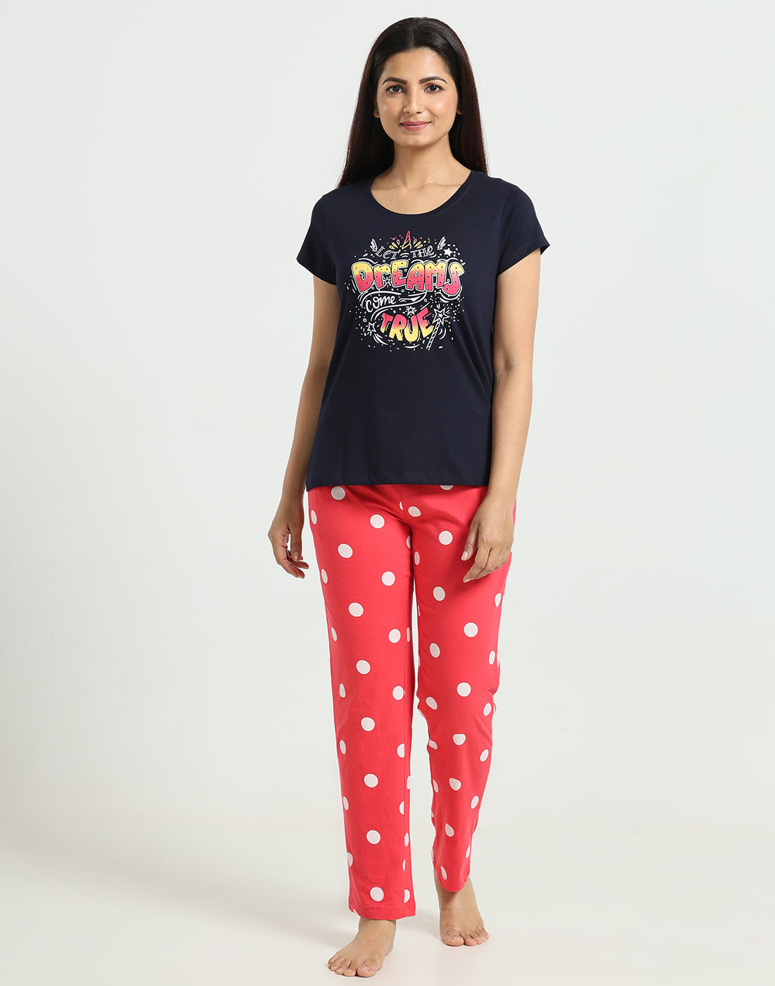 Womens cotton printed Top & Pyjama Set