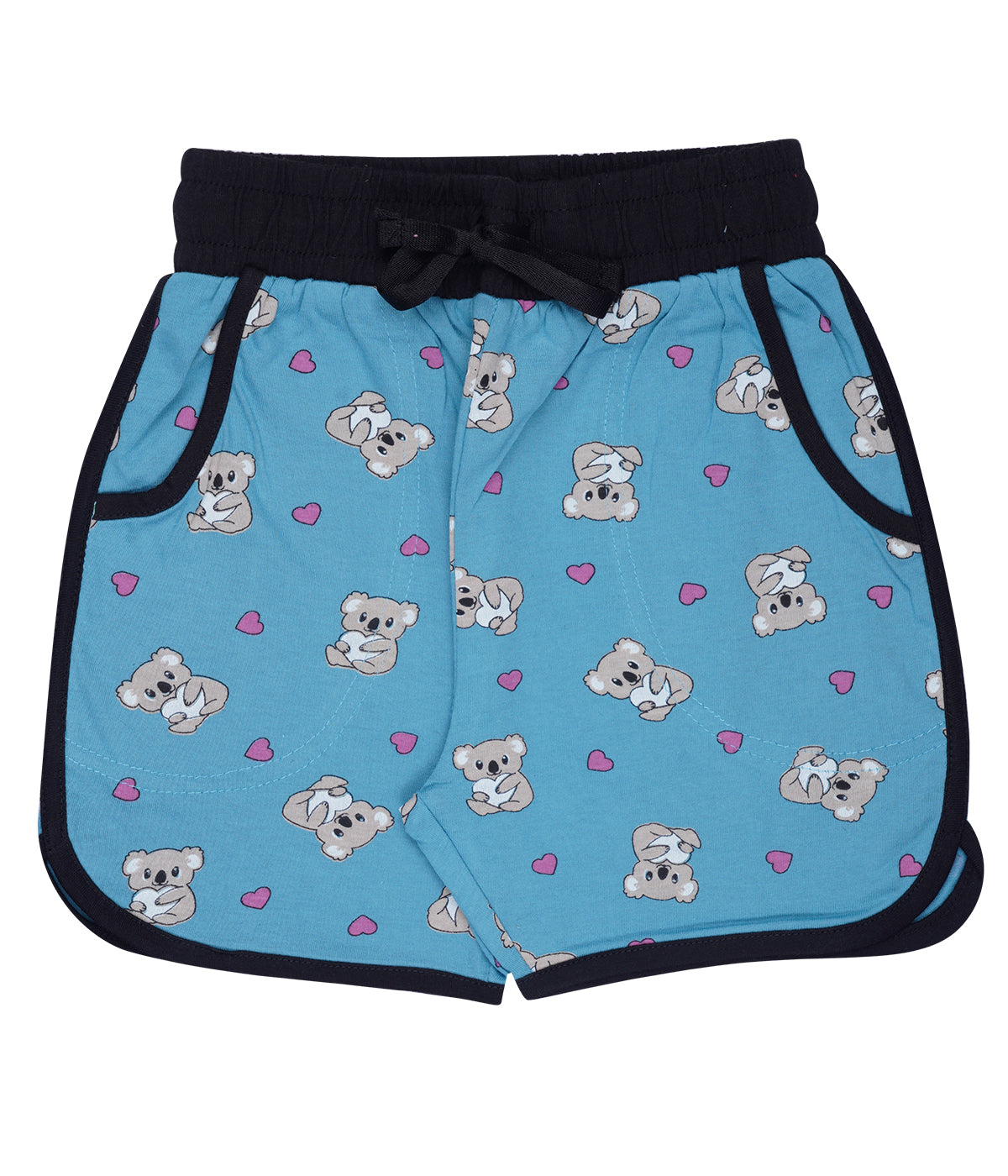 Yalzz Short For Girls Casual Printed Pure Cotton Blue Pack of 1