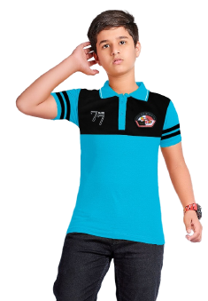 Yalzz Boys Colorblock Cotton Polo neck TShirt